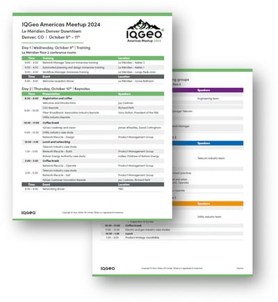 IQGeo Americas Meetup Tagesordnung 2024
