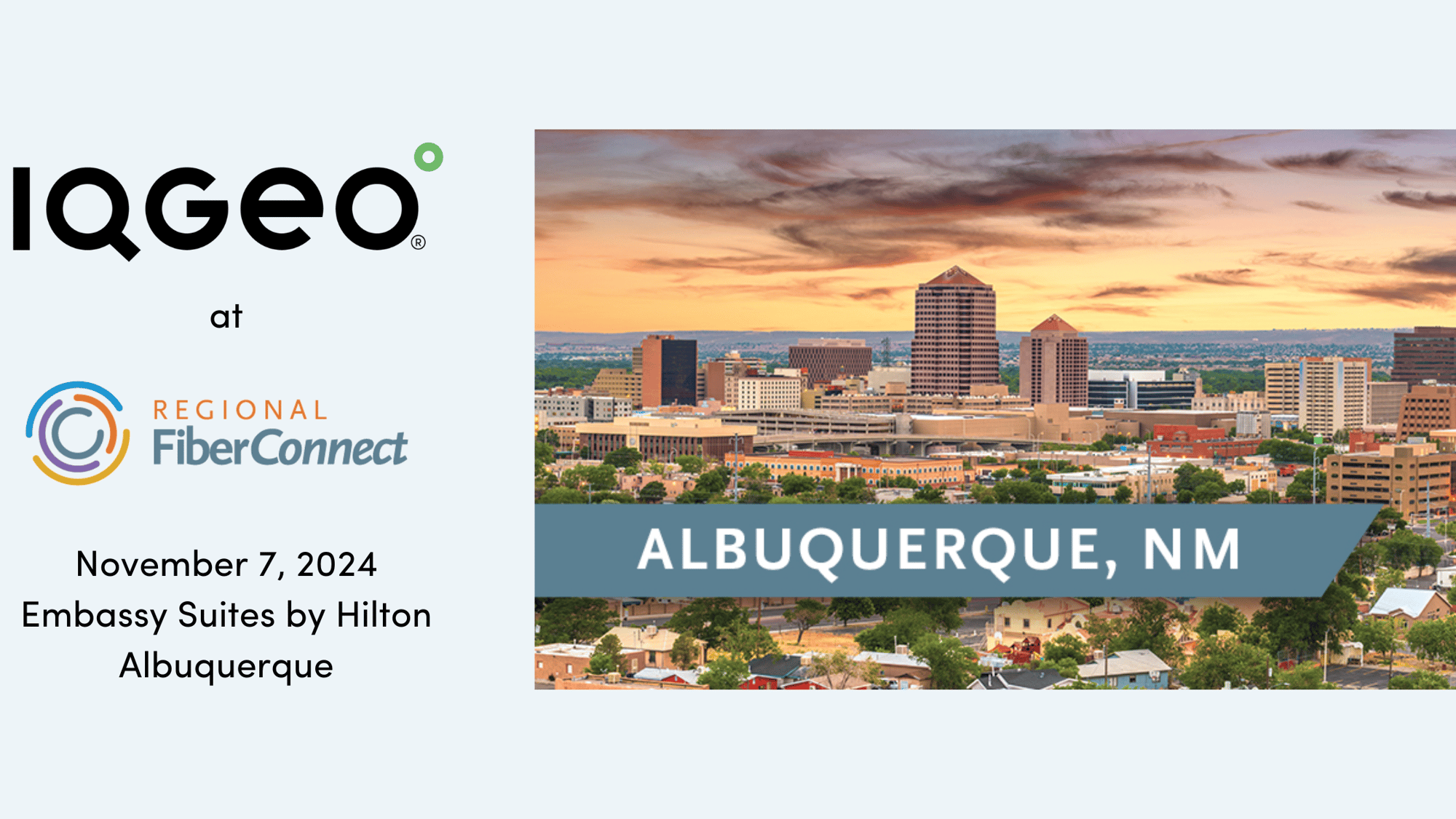 IQGeo auf der Regional Fiber Connect in Albuquerque, NM
