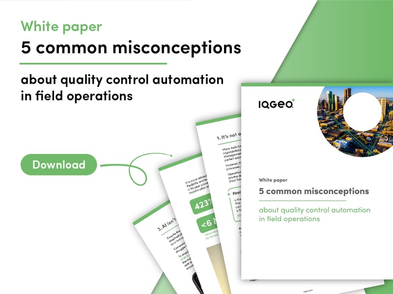 Werbegrafik für das Whitepaper "5 common misconceptions" über die Automatisierung der Qualitätskontrolle im Außendienst