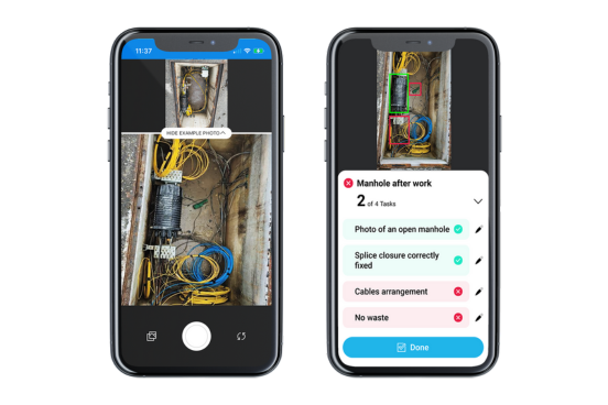 Deepomatic Lens Produkt-Screenshots auf einem Mobiltelefon