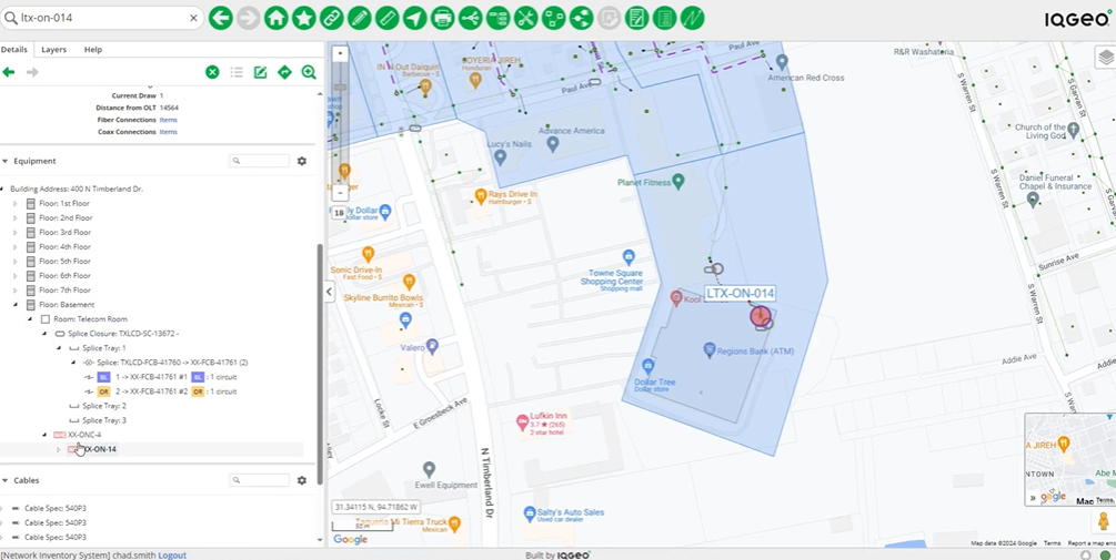 IQGeo-Netzwerk-Manager-Telekommunikation-Koaxial-MDU-Layout