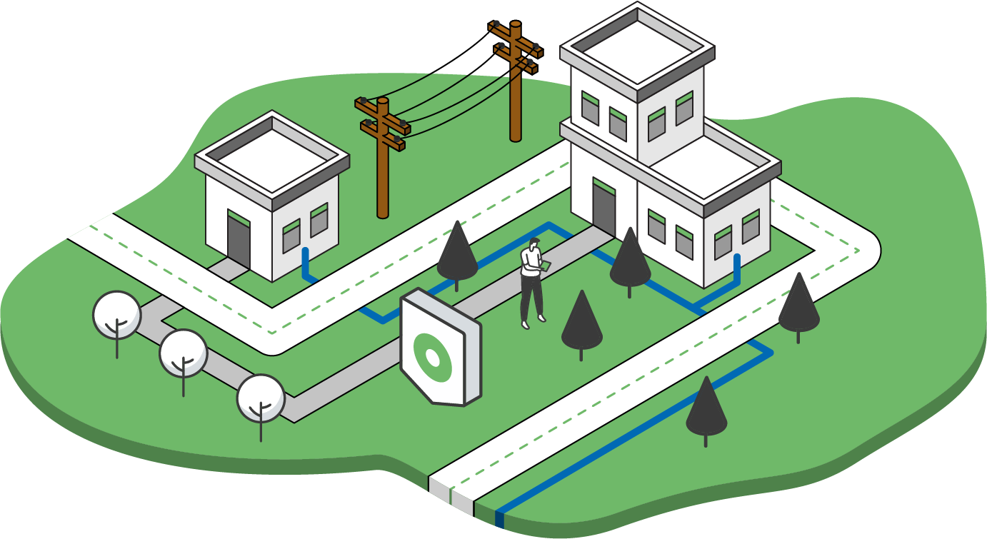 IQGeo-Isometrisches Design-Telekommunikation-Versorgungsunternehmen