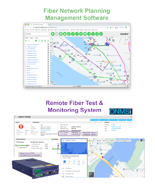 IQGeo-VIAVI-Fiber Netzwerkmanagement-Software und Faserfernprüfsystem